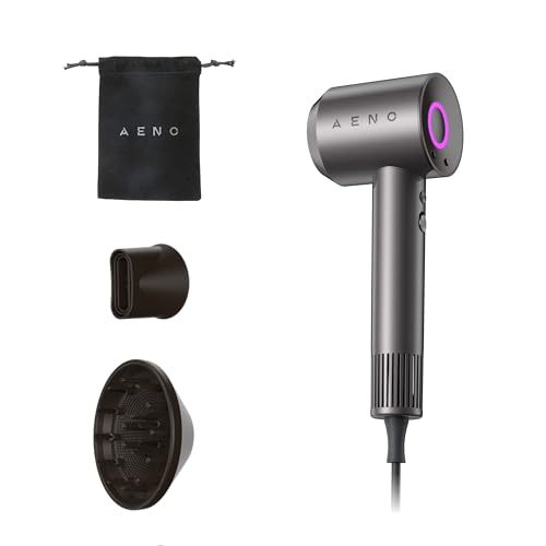 AENO Secador de pelo HD1, 1500 W, con accesorios magnéticos, tecnología iónica, 3 modos de temperatura y 3 velocidades, protección contra sobrecalentamiento, función de aire frío, secador de pelo para