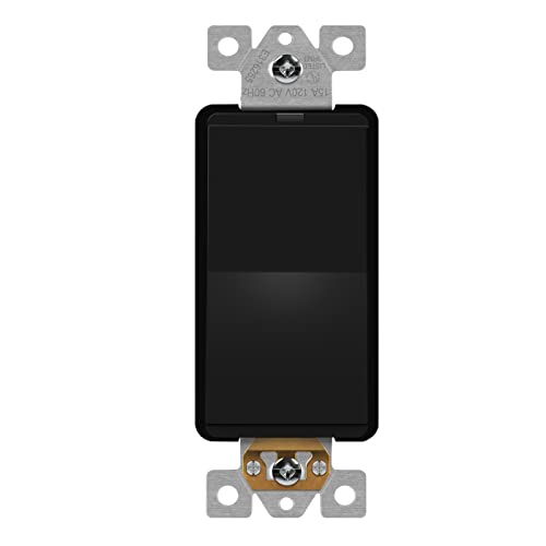 LIDER Minimalist Design Matte Finish Lighted 4-Way Decorator Light Switch, Four Way Frameless Rocker Switch, Residential/Commercial Grade, 15A 120V/277V, UL Listed, LS15-4W-BK, Black LIDER Minimalist Design Matte Finish Lighted 4-Way Decorator Light Switch, Four Way Frameless Rocker Switch, Residential/Commercial Grade, 15A 120V/277V, UL Listed, LS15-4W-BK, Black