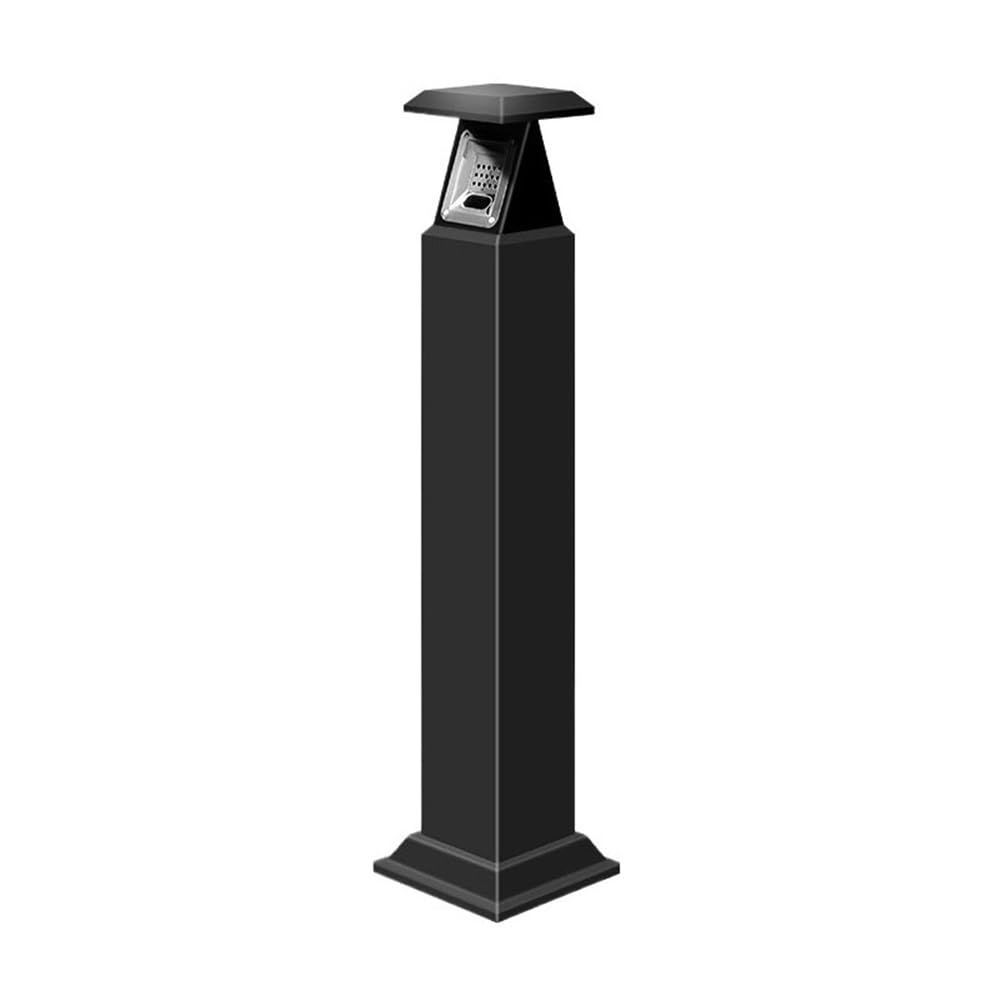 Stand ashtray Rainproof Stainless Steel with Lock Ash Pillar, Outdoor Cigarette Butt Collection Column Pillar(Black)