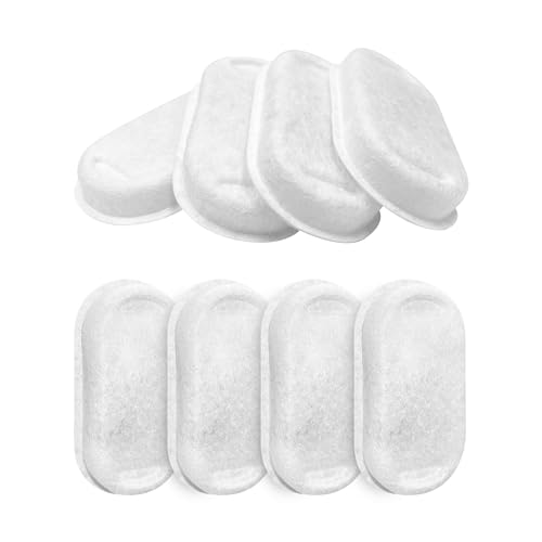 Official Tomxcute Cat Water Fountain Replacement Filters - 16 Pack Cat Fountain Filter for 3.2L/108oz & 4L/135oz Pet Water Fountain, Three-Layer Filtration Replacement Filters(8+8 Pack), 4 Month Set