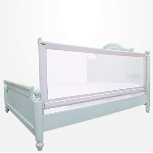 Barrera Cama Barandilla Cama Rieles de Cama de 150cm / 180cm / 190cm / 200cm para niños Niñas bebés Niños Seguridad para niños Riel de Cama tamaño Completo Twin XL, Gris
