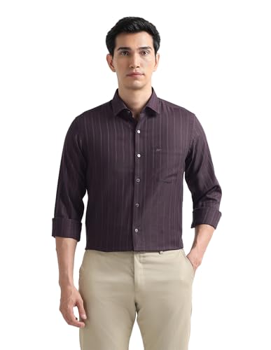 Image of Arrow Checked Slim Fit Mens Formal Shirt - Cotton, Breathable & Comfortable, Full Sleeves Shirts for Men