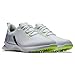 FootJoy Men's FJ Fuel Sport Golf Shoe, White/Navy/Bright Yellow, 8