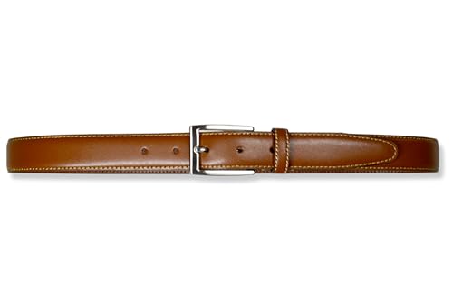 Brooks Brothers Made in USA Smooth Genuine Leather 1" Rectangle Buckle Belt,2