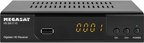 Megasat HD 200 C V2 – DVB-C Receiver (geeignet für Kabelempfang, Full HD, Empfang Aller freien Programme, SCART, HDMI) – Schwarz