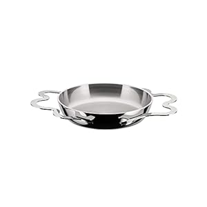 Alessi AM42 Tegamino Egg pan with two handles in multiply with lid in 18/10 stainless steel