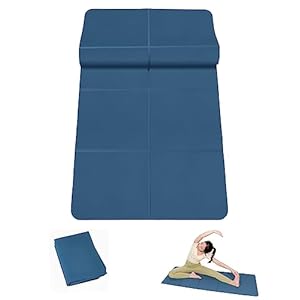 Foldable Yoga Mat for Travel – LULUWA Non Slip Portable 3mm Thick TPE Exercise Gym Mat for Fitness Yoga Pilates Workout Outdoor Camping