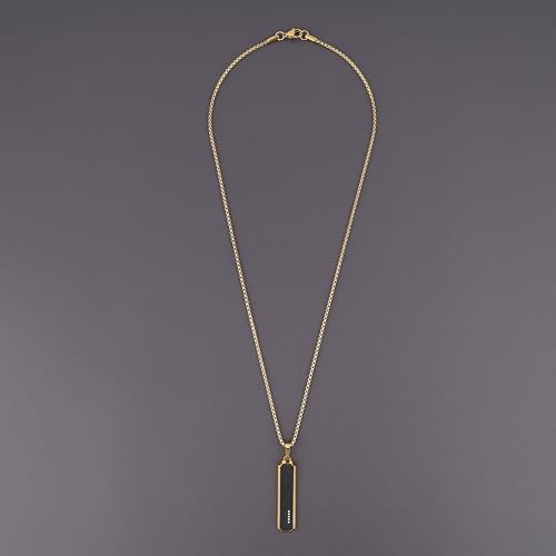GAVU Tag Necklace for Men, Men’s Stainless Steel Pendant Necklace Black Tag Pendant for Men4