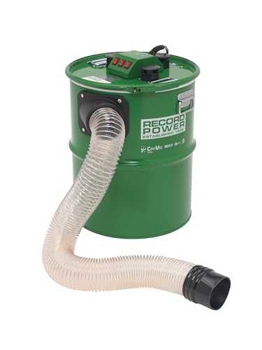 Record Power CGV386-6-US CamVac 23.78 Gal/90L 3300W Cyclonic Dust Extractor Vacuum with 4" Inlet, Hose Attachments ZAMV & DX100X – High-Capacity Dust Extractor
