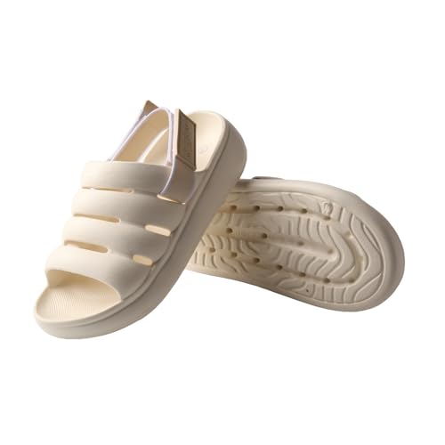 TMA EYES Women's Solid Colo Slip on Sandals Fashion Comfort Adjustable Flat Slippers4