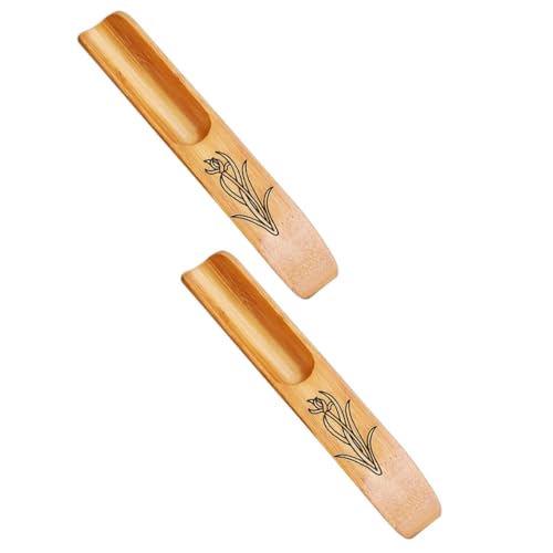 2Pcs Bamboo Tea Scoops Portable Lightweight Multi Functional Coffee Tea