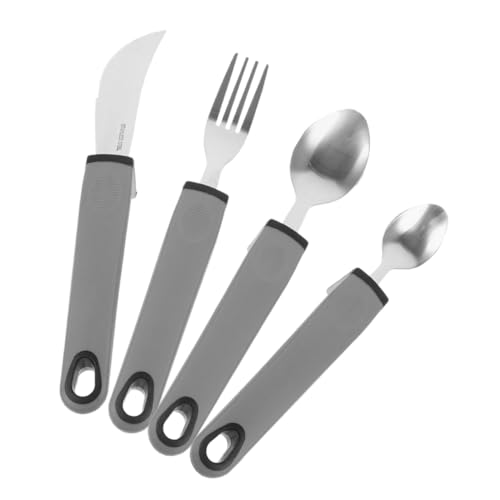 GOOHOCHY 1 セット 高齢者用食器 非 カトラリー グリップ 缶切り ガジェット キッチン用品 皿 身障者用食器 防振食器 お年寄り用食器 ポータブル適応器具 適応食器 携帯用大人食器 pp