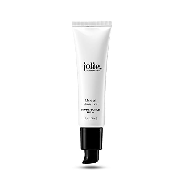 Jolie Mineral Sheer Tint SPF 20 Oil Free - Face Tinted Moisturizer - Hydration - Coverage - Sunscreen- Mineral Formula - Vegan (Natural Glow)