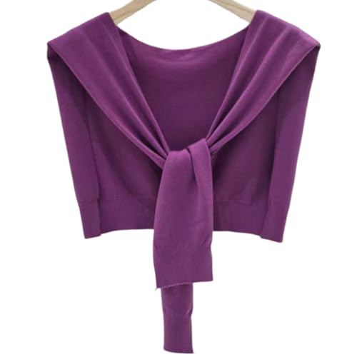 Image of WaJuemy Sweater Shawl Wraps for Women Sweater Knitted Knotted Shawls Travel Casual Scarf Cape Shoulder Tops Fashion Wrap