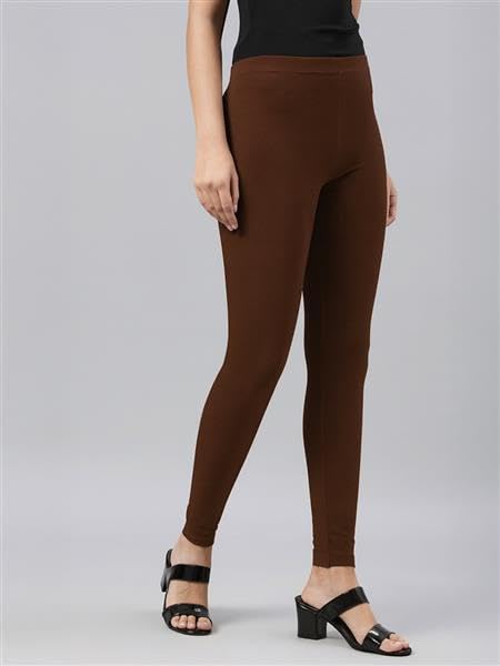 Image of JUNEBERRY Cotton Lycra Skinny Fit Leggings for Women & Girls (Sizes: S to 2XL) (Colors: Black, Beige, White, Grey, Brown, Pink & Wine)