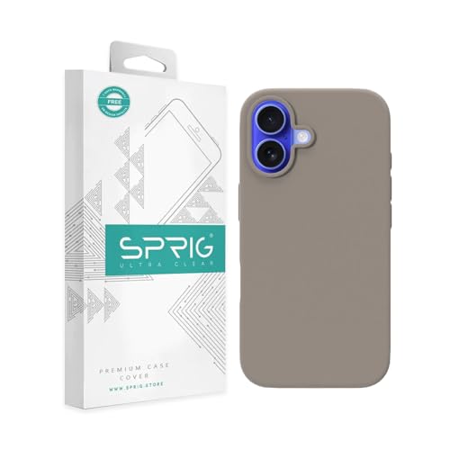 Image of SPRIG Compatible with iPhone 16 Premium SilkTone (Liquid Silicone) Back Cover Drop Tested Shock Proof Mobile Case for Men, Women, Boys and Girls with Camera Protection (Light Brown)