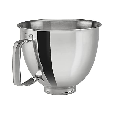 Zubehör für k-i-t-c-h-e-n-a-i-d, Rührschüssel mit und Griff,Edelstahl 4,8L Silber Schüssel Zubehör Cover