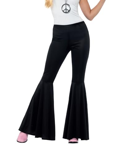 Smiffys Calças rodadas, pretas, para mulher