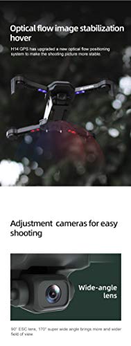 LVOD Drone com camera HD, Drone GPS H14 VS E58, Drone E88 com câmera dupla 4K HD 2.4G / 5G WiFi FPV