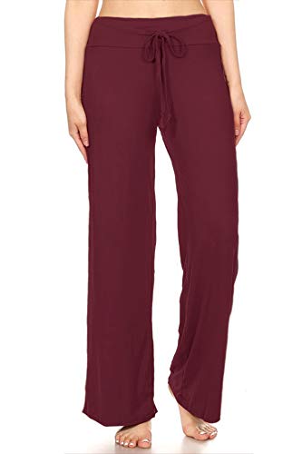 Image of Leggings Depot Women's Wide Leg Drawstring Pajama Pants for Lounge, Sleep