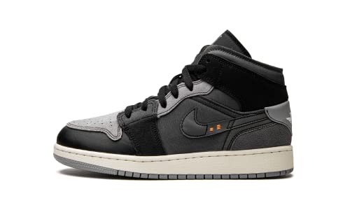Jordan Boy's Air 1 Mid SE Craft (Big Kid) Black/Cement Grey/Light Graphite/Sail 7 Big Kid M