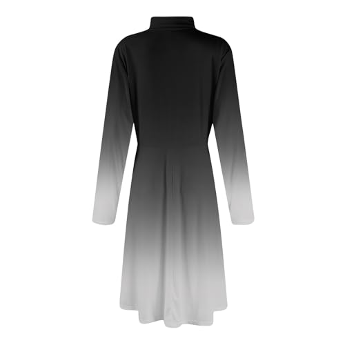 Womens Long Sleeve Turtleneck Sweater Dress Elegant Formal Flowy A Line Midi Dress Trendy Plus Size Cute Knit Dress3