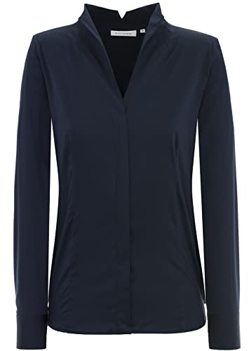 ETERNA Comfort Fit Bluse Langarm Stretch Nachtblau Größe 42