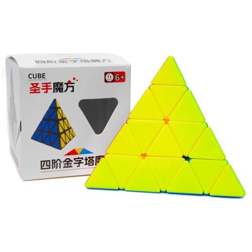 Image of SengSo Master Pyraminx V2 Speed Cube | 4-Layer Stickerless Design | Professional 4x4x4 Pyramid Puzzle with Smooth Rotation for Collectors and Advanced Solvers