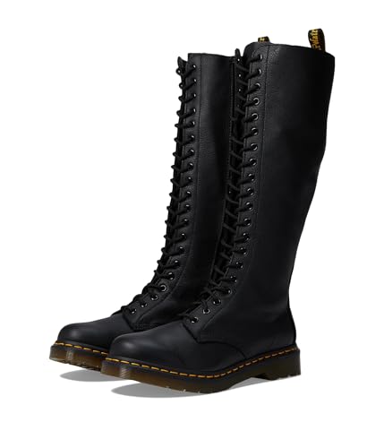 Dr. Martens 1B60 20-Eye Zip Boot Black Virginia UK 4 (US Women's 6) M