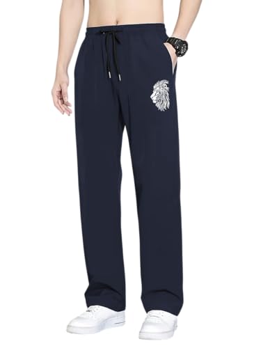Image of Samfor Track Pant for Men | Loose Fit Super Stretchable Track Pant for Man with Bold Lion Design | Stylish Lower for Men