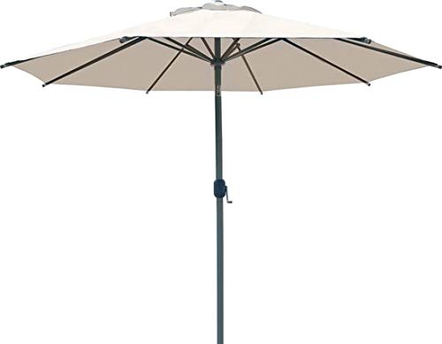 SORARA Palermo Rund Sonnenschirm Parasol | Sandfarben | Ø 3m | Kurbel & Pendel