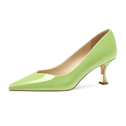 Image of Women Low Kitten Heels Women's Dressy Pumps Pointed Closed Toe Elegant Wedding Pumps Formal Work Office Comfortable Shoes Classic Pumps for Women