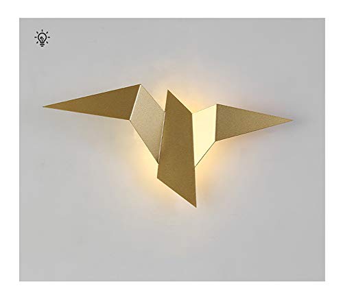 EDOSTORY Personnalité Applique, CréAtif Mur de Fond LumièRes de ModéLisation, Facile Salon Chambre Lampe de Chevet,d'or,Warm Light Cover