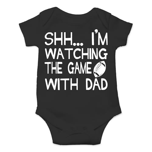 AW Fashions Shh... I'm Watching The Game With Dad Baby Bodysuit Funny Infant Clothes Romper Boy Clothes