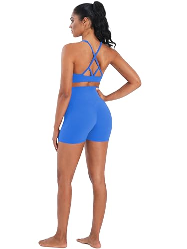 Image of Sunzel Strappy V Neck Criss Cross Back Sports Bra for Women | Removable Pads, Buttery Soft, Four-Way Stretch, Criss Cross Back, V Neck Contour Fit, Medium-Light Support, Yoga Workout Gym