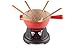 Le Creuset Set de fondue de hierro fundido, Con 2 asas, tapa antisalpicaduras, quemador y 6 tenedores para fondue, Volumen 1.6 L, Cereza