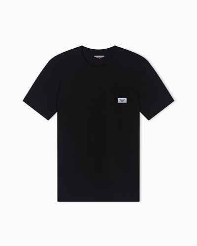 T-shirt Armani noir col rond L homme en coton premium haut de gamme