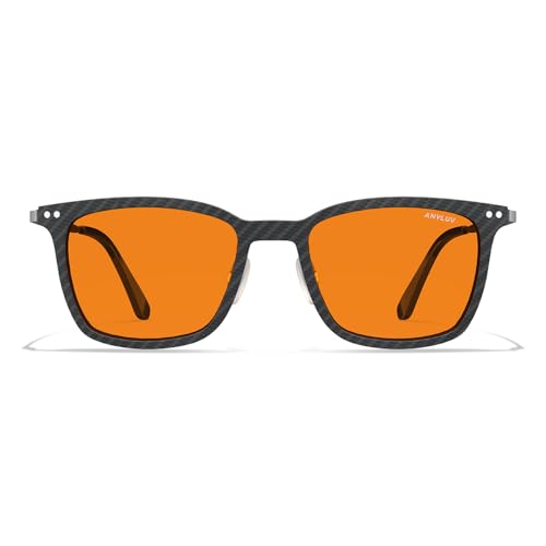 Image of Blue Light Glasses Men, Stylish Square Carbon Fiber Eyewear, Anti Eyestrain, Lightweight Mens Computer Gaming Glasses