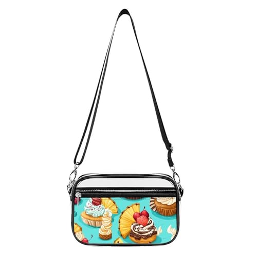 Colorful Cupcakes Cakes Women's Clear Crossbody Purse Bag Transparent Bags Pocket for Concerts Sports Festivals