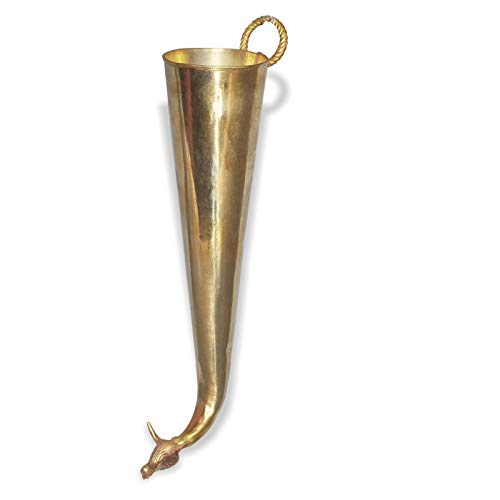 Image of Pure Brass Shringi /Singi /Abhishek Patra /Abhishekam Stand /Gomukhi Abhishekam for God