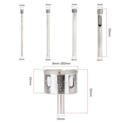 Brocas núcleo para vidrio diamantadas 68mm miniatura 2