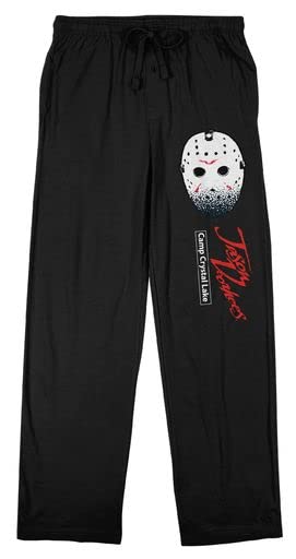 Friday the 13th Jason Mask Men's Black Sleep Pajama Pants