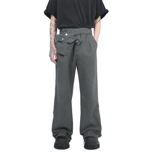 Men's American Retro Workwear Denim Jeans Straight Wide Leg Pants