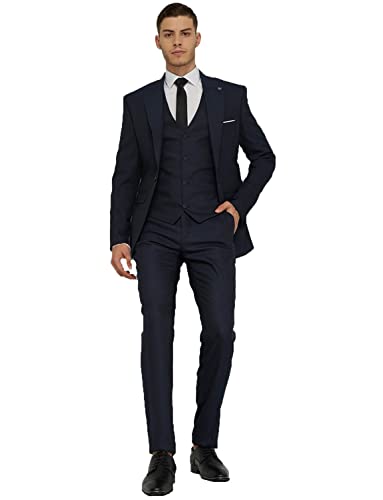 Costume 3 pièces homme veste un bouton tenue de soirée mariage chic et uniforme de marié