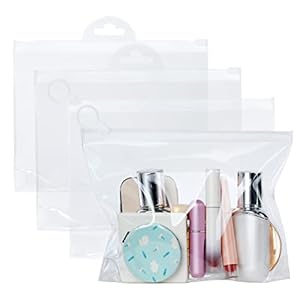 OSDUE Transparenter Kulturbeutel, 4 Stück Eva-Tasche Wasserdicht, Aufbewahrungstasche Beutel für Kosmetik, Kosmetiktasche Reisetasche für Flüssigkeiten im Koffer