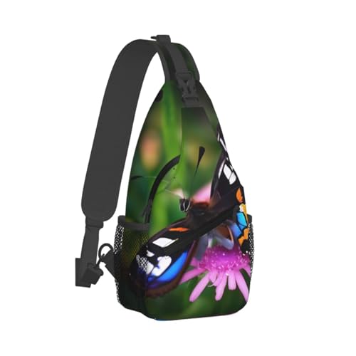 Mochila urbana bandolera con estampado de mariposas miniatura 2