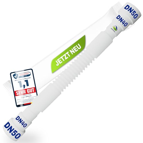 Flexibler Rohranschluss - 40/50 mm Durchmesser auf beiden Seiten, universeller Abflussschlauch, Syphon, Siphon, Adapter Badezimmer