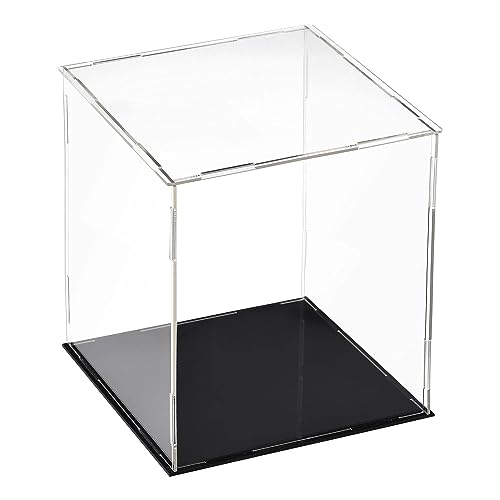 Image of TOP-VIGOR Acrylic Clear Display Case, 25 x 25 x 30cm Assemble Dustproof Protection Countertop Box, Showcase Cube Collectibles Show Box for Figures Toys Home Storage