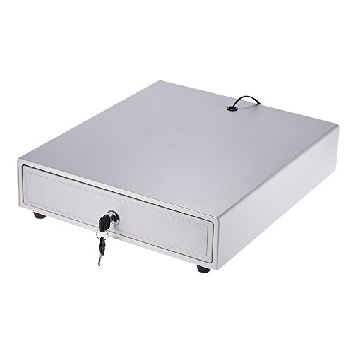 Aibecy Tiroir caisse 5 compartiments monnaie et 4 compartiments billets, compatible avec imprimante pour Epson Star POS 33.4x37.9cm Blanche