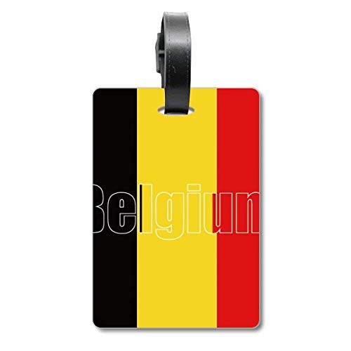 Étiquette de valise drapeau Belgique résistante avec attache renforcée